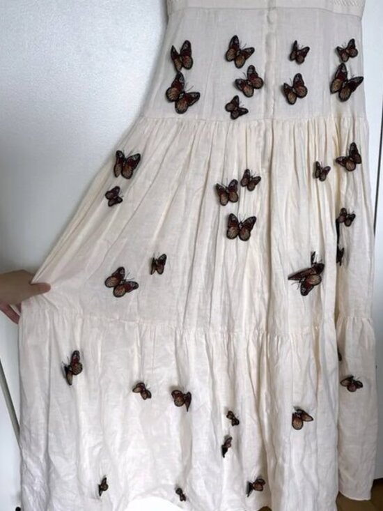 Agua By Agua Bendita Embroidered Butterfly Linen Maxi Dress - Picture 4 of 8